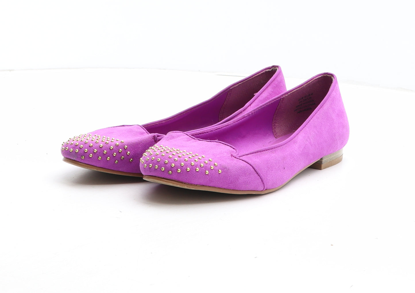 H&M Womens Purple Fabric Slip On Flat UK - UK Size Estimated 4