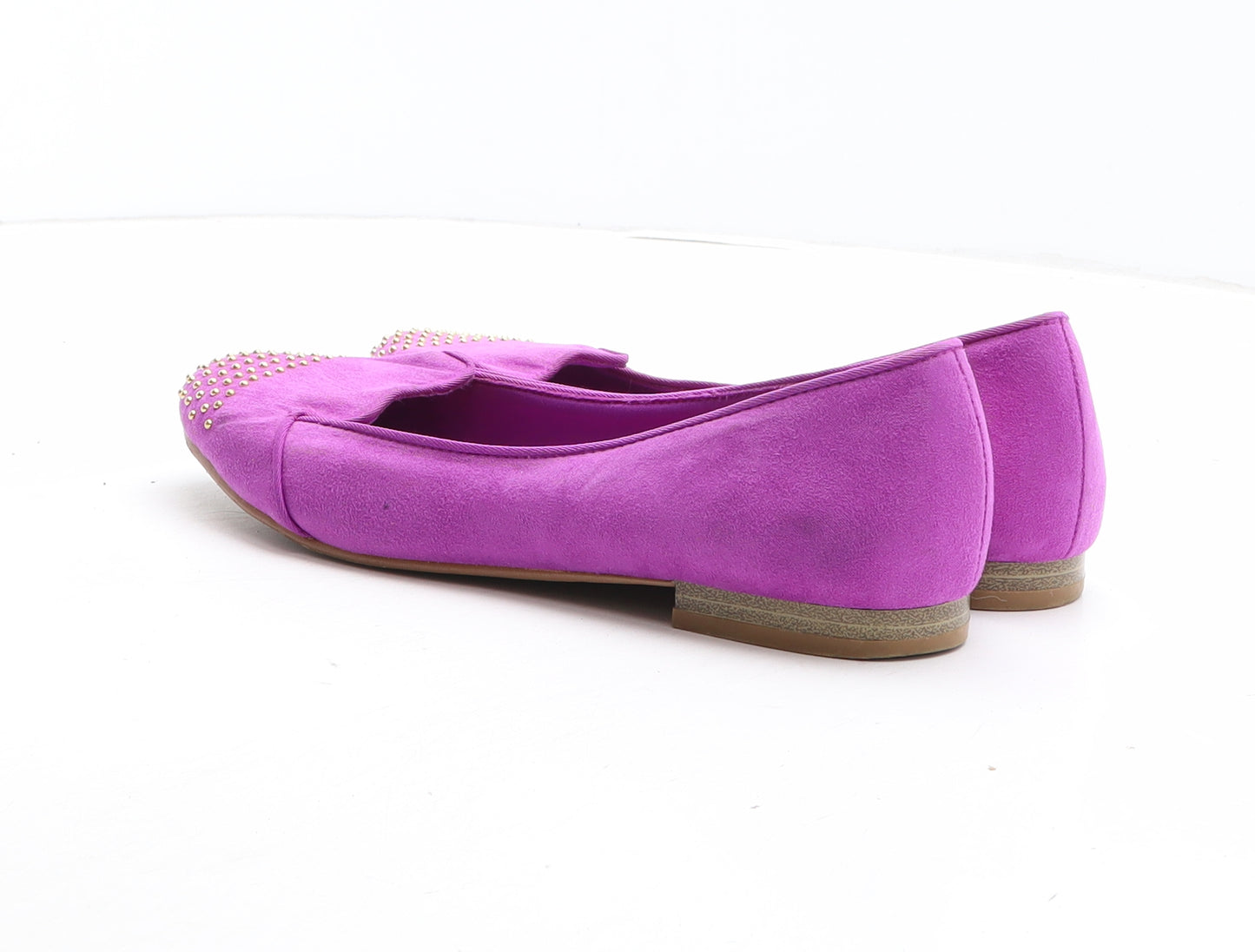 H&M Womens Purple Fabric Slip On Flat UK - UK Size Estimated 4