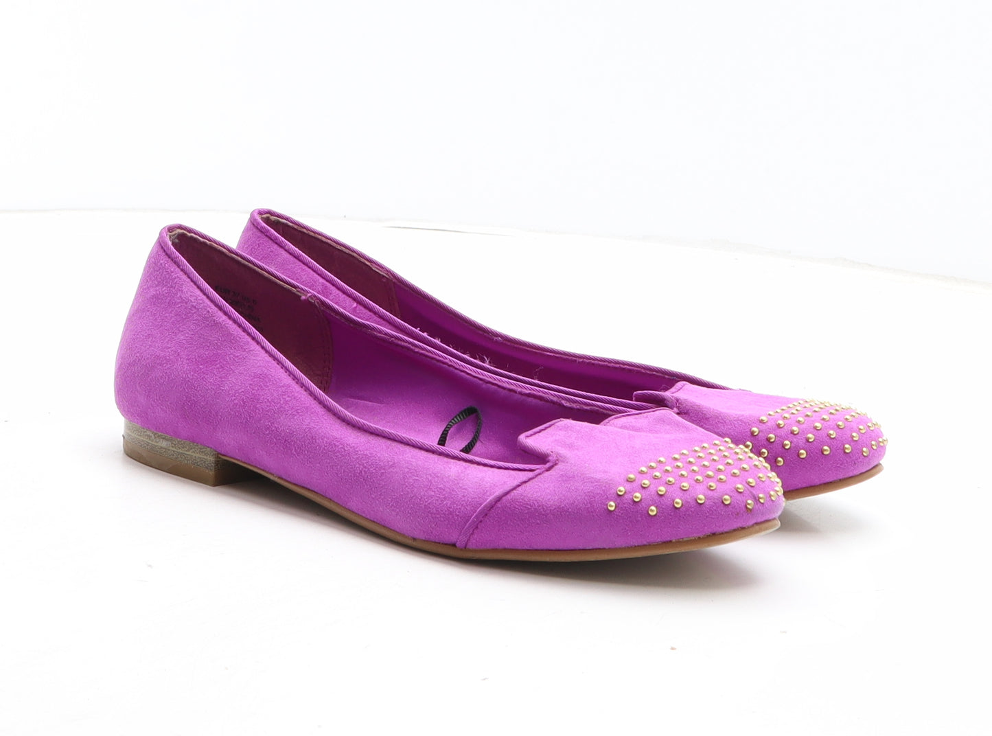 H&M Womens Purple Fabric Slip On Flat UK - UK Size Estimated 4