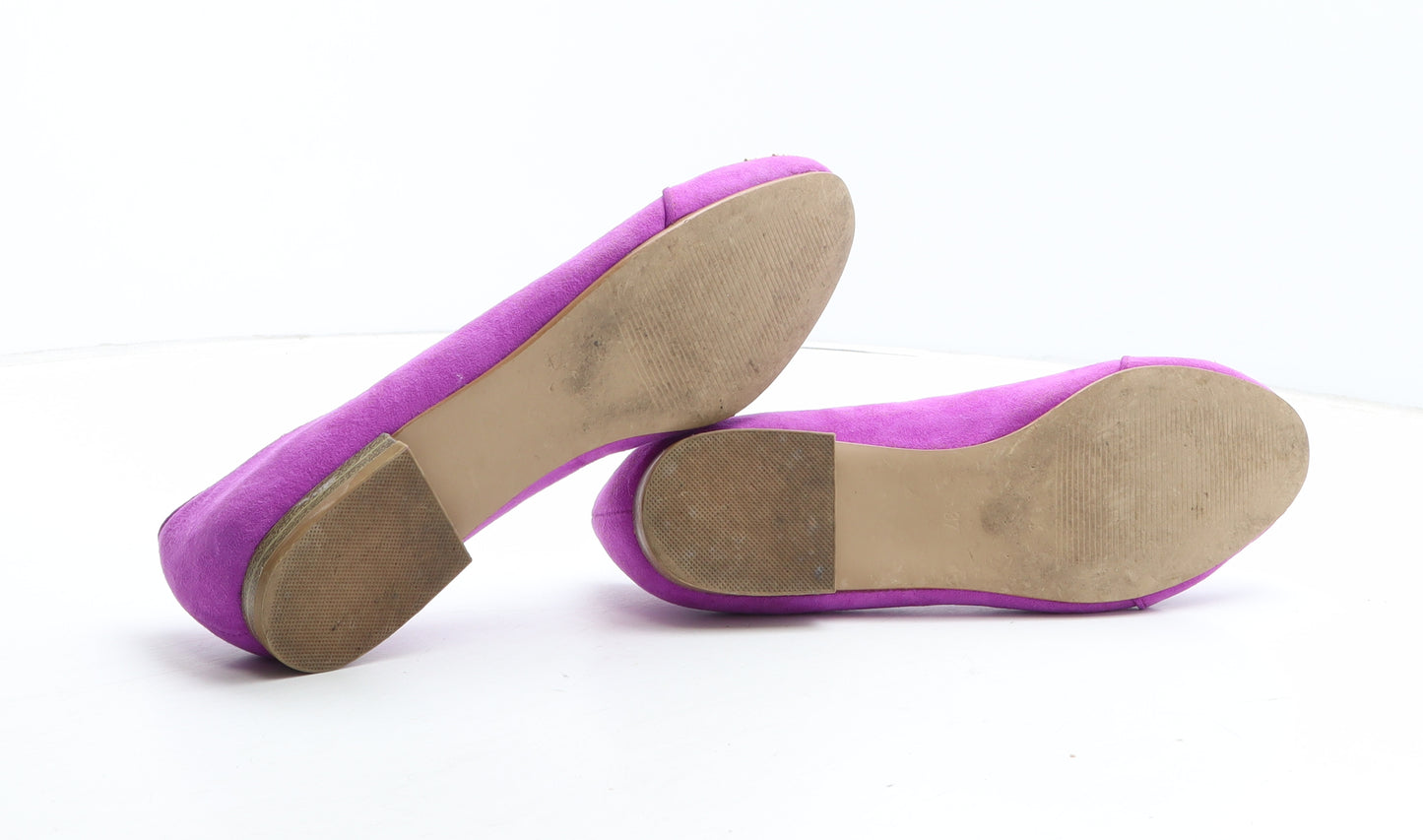 H&M Womens Purple Fabric Slip On Flat UK - UK Size Estimated 4
