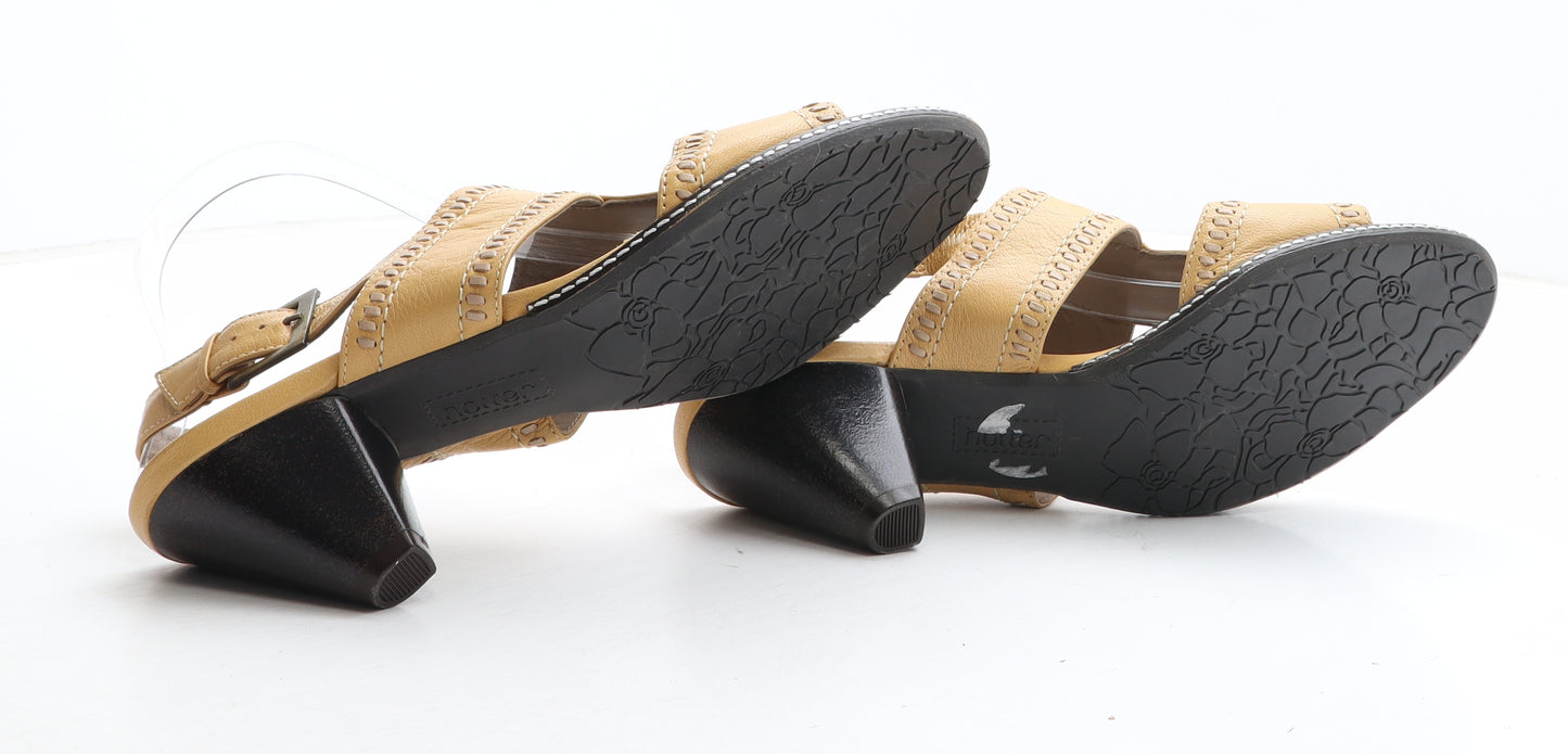 Hotter Womens Beige Geometric Synthetic Slingback Heel UK