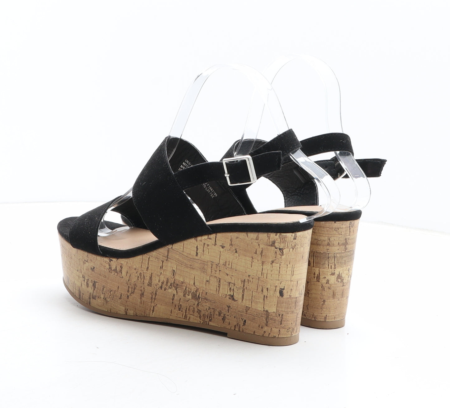 Papaya Womens Black Fabric Slingback Heel UK