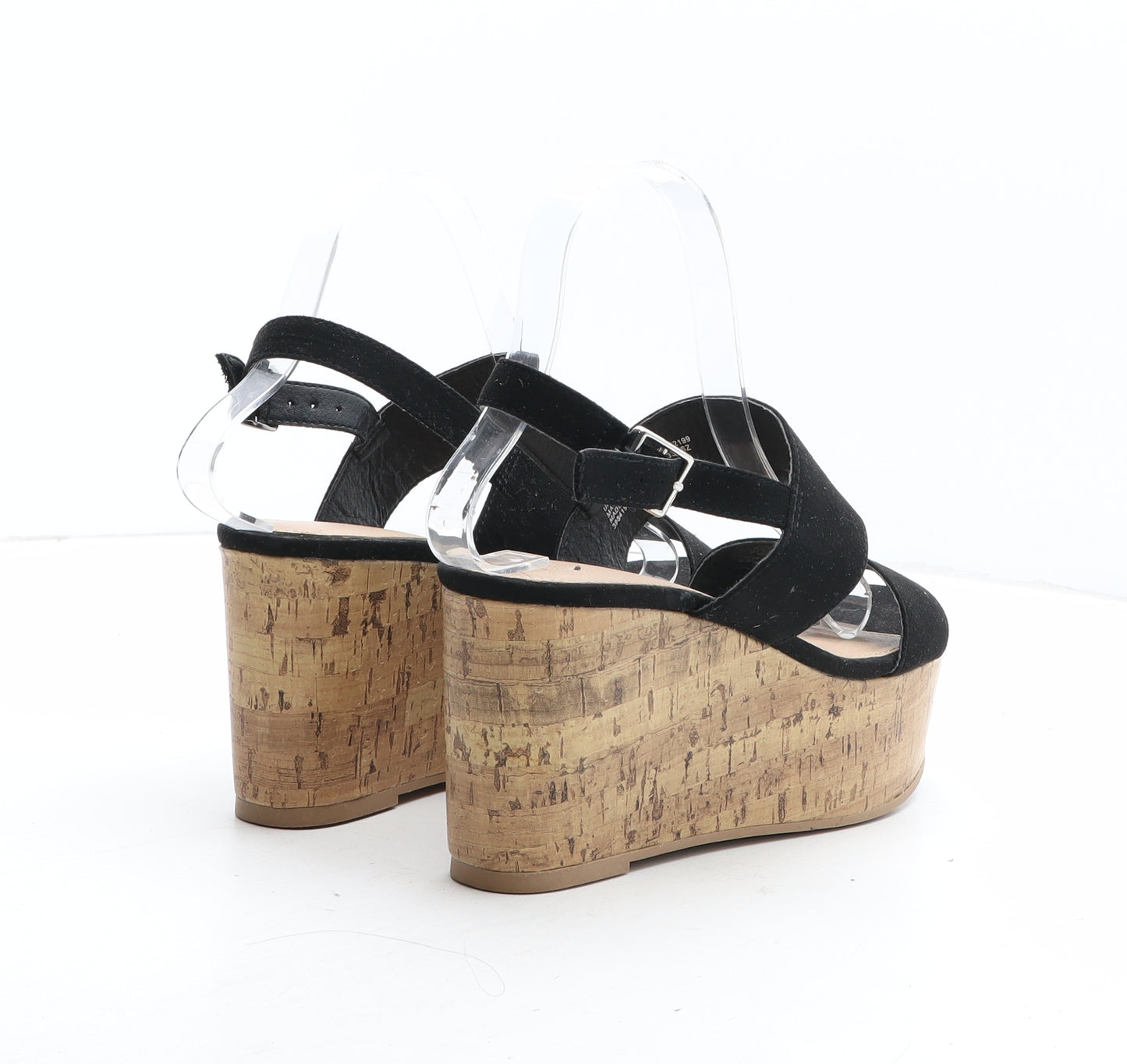 Papaya Womens Black Fabric Slingback Heel UK