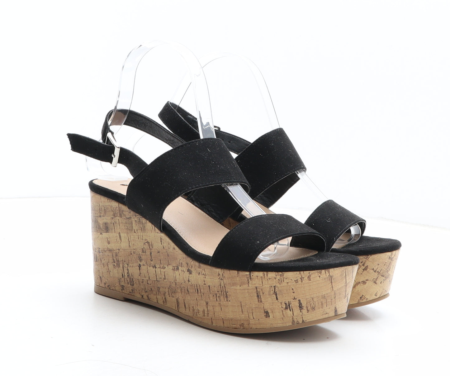 Papaya Womens Black Fabric Slingback Heel UK