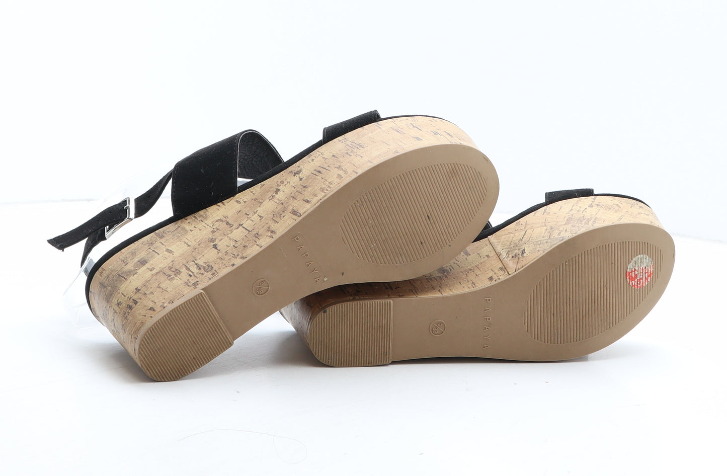Papaya Womens Black Fabric Slingback Heel UK