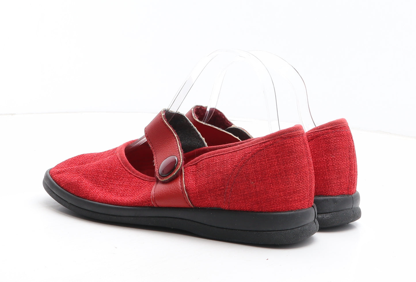 Cosyfeet Womens Red Fabric Mary Jane Casual UK