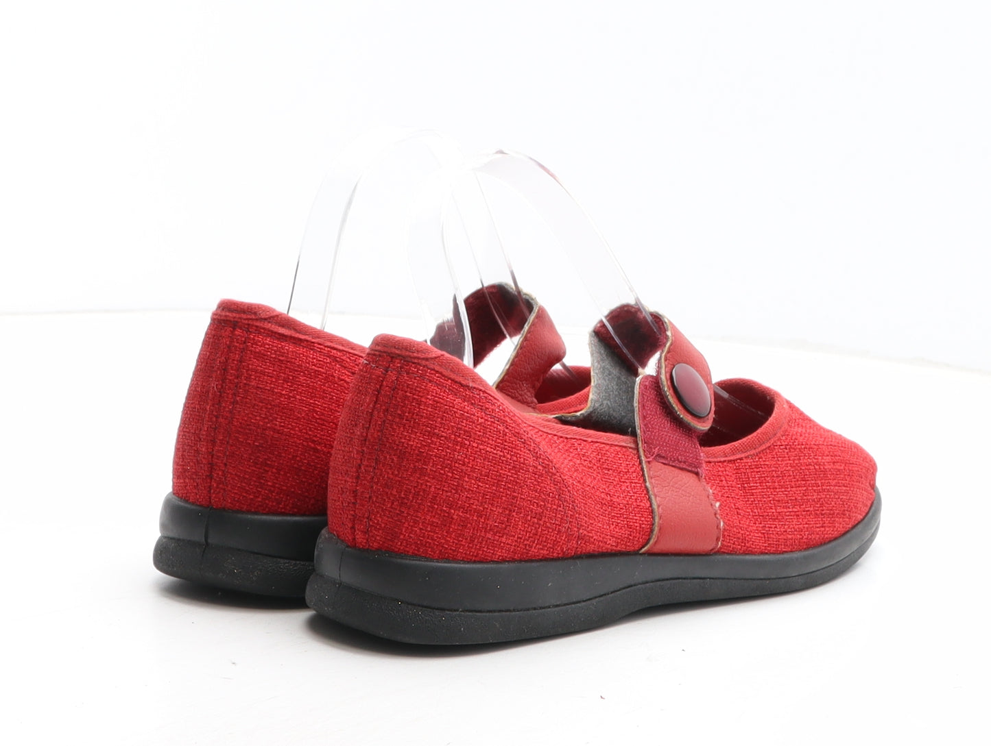 Cosyfeet Womens Red Fabric Mary Jane Casual UK