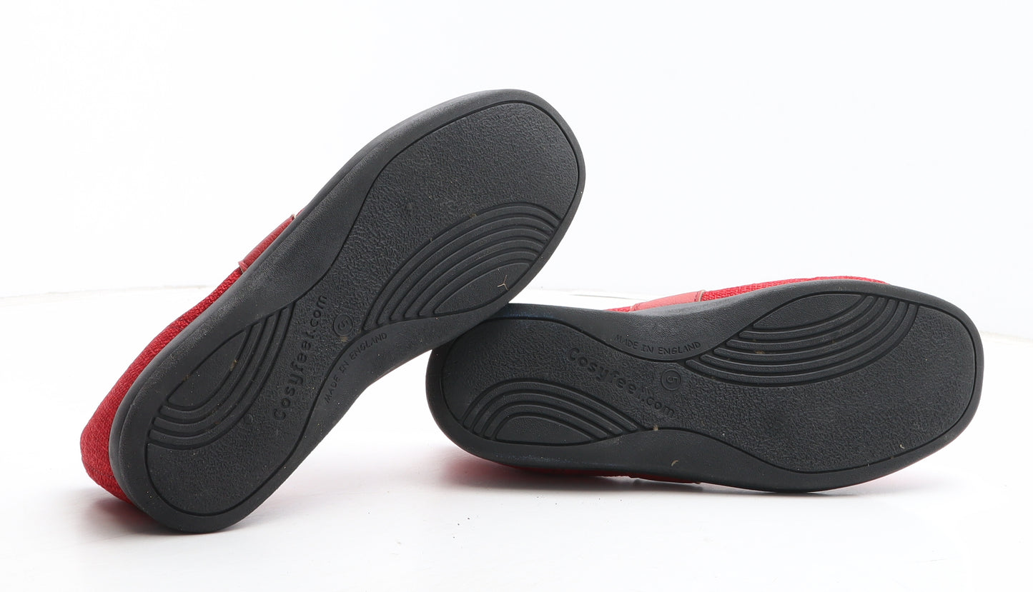 Cosyfeet Womens Red Fabric Mary Jane Casual UK