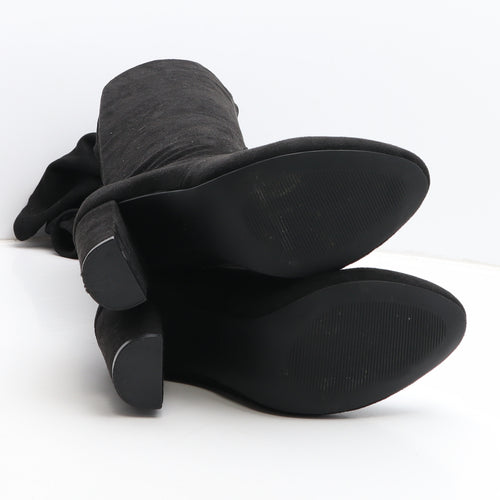 Preworn Womens Black Fabric Bootie Boot UK