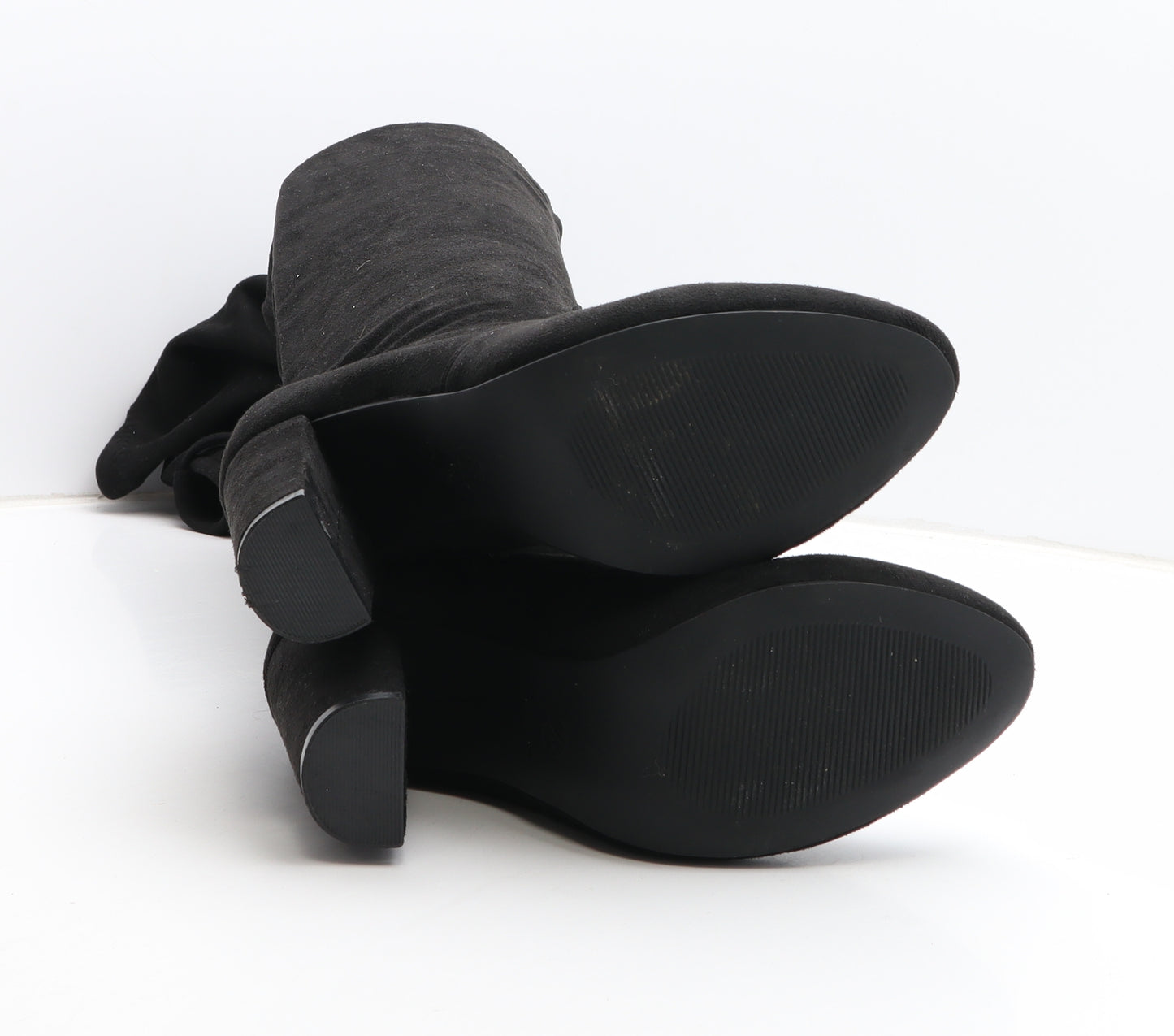 Preworn Womens Black Fabric Bootie Boot UK