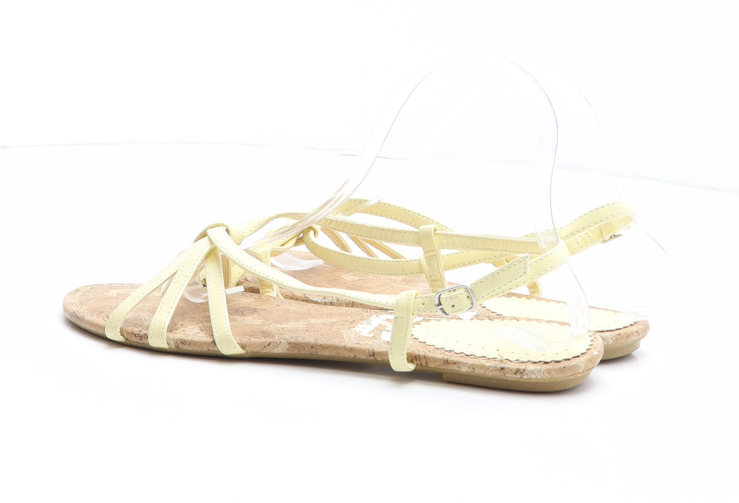 F&F Womens Yellow Synthetic Thong Sandal UK