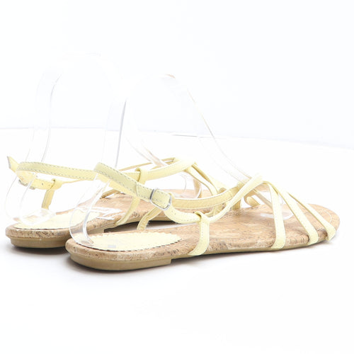 F&F Womens Yellow Synthetic Thong Sandal UK