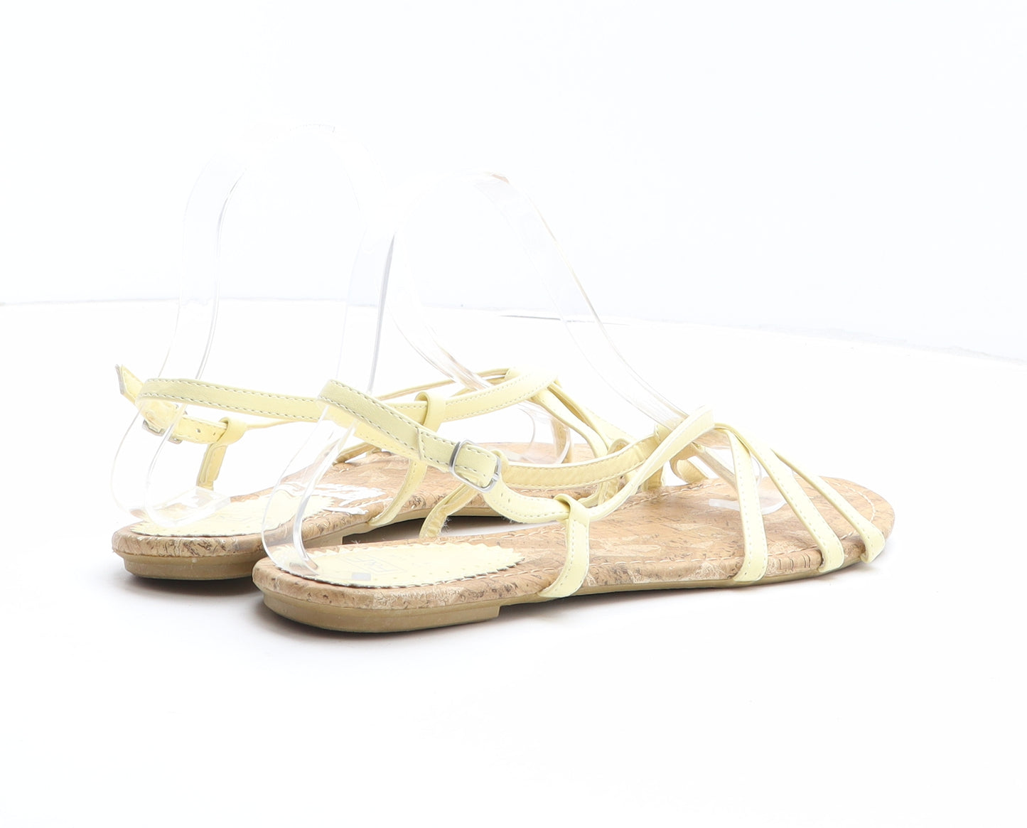 F&F Womens Yellow Synthetic Thong Sandal UK