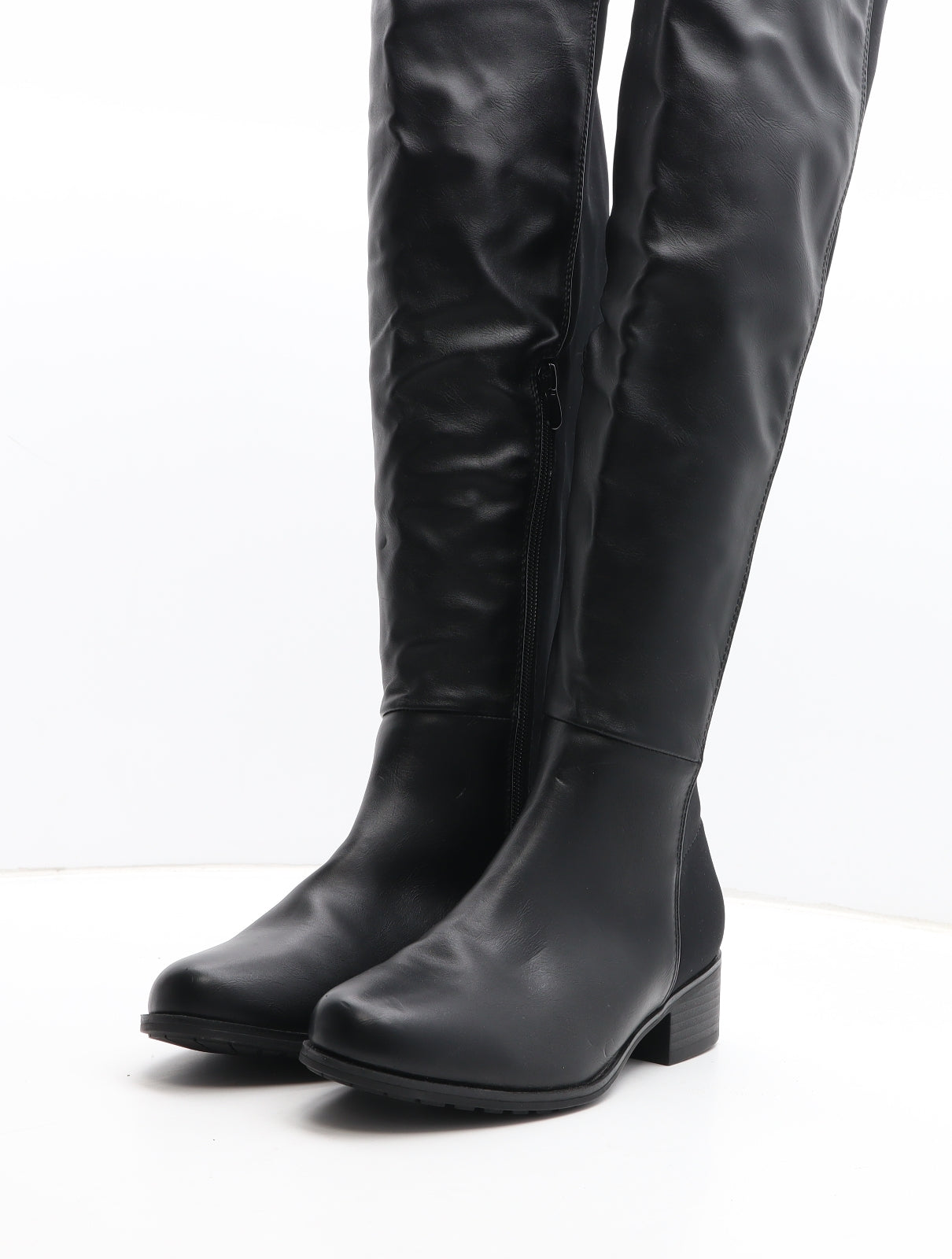 Boohoo Womens Black Synthetic Bootie Boot UK