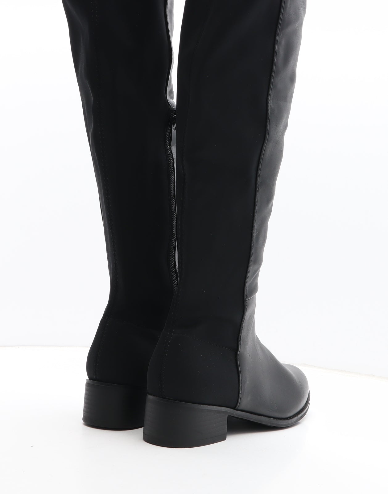 Boohoo Womens Black Synthetic Bootie Boot UK