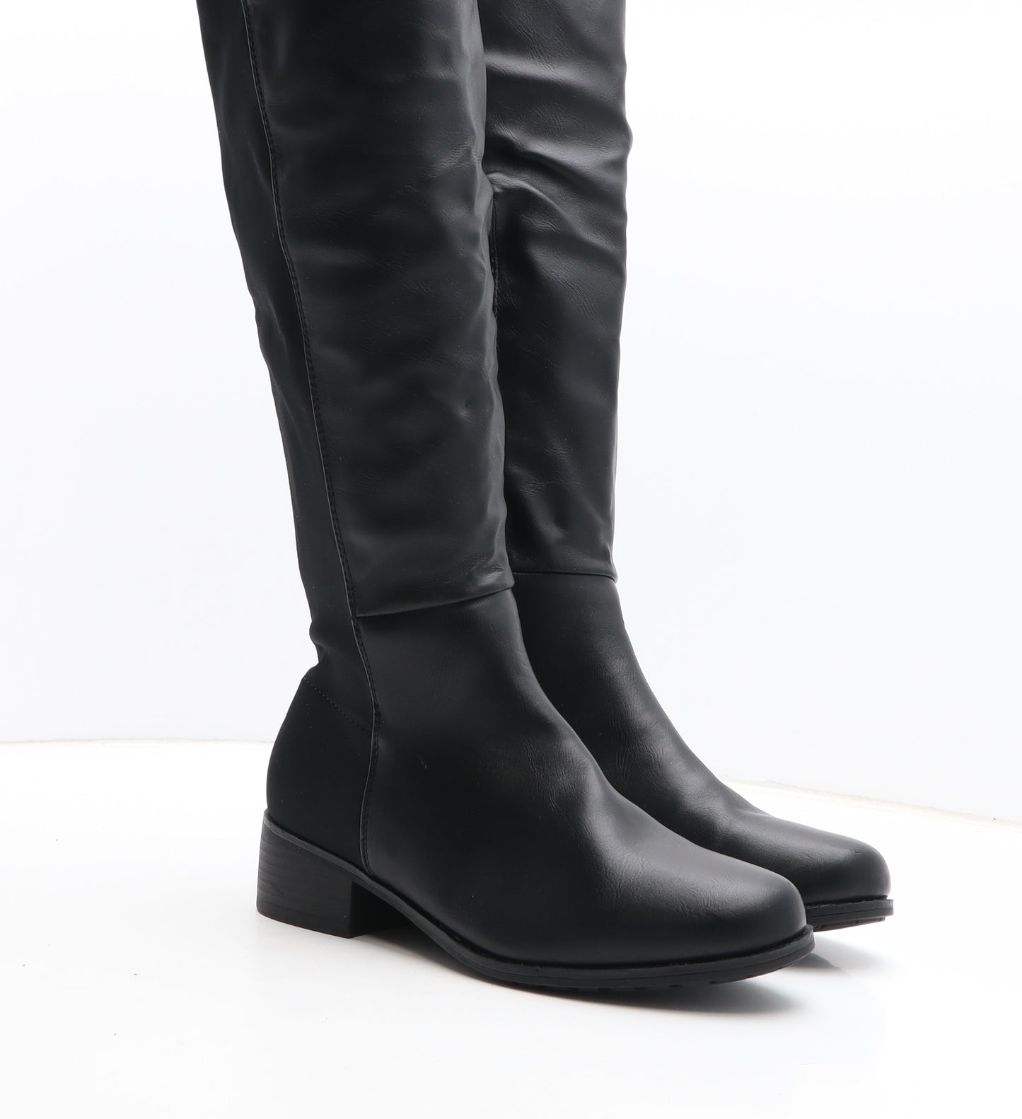 Boohoo Womens Black Synthetic Bootie Boot UK