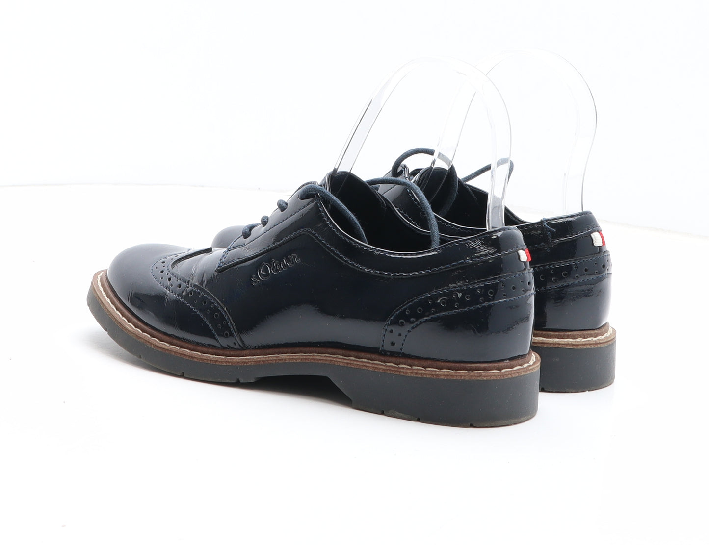 s.Oliver Womens Blue Synthetic Oxford Casual UK - Brogue Style