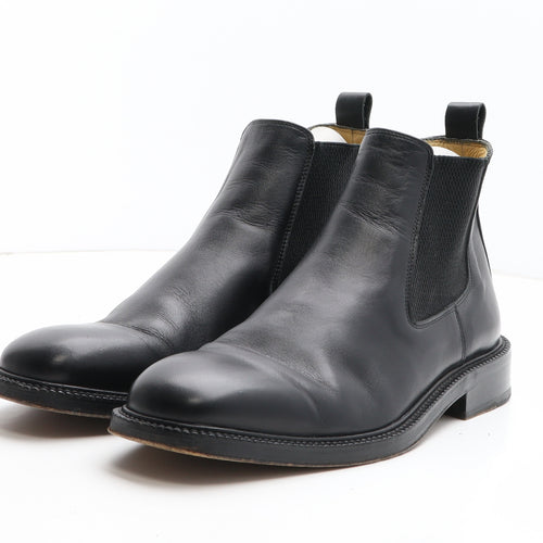 Racing Green Mens Black Leather Chelsea Boot UK 8