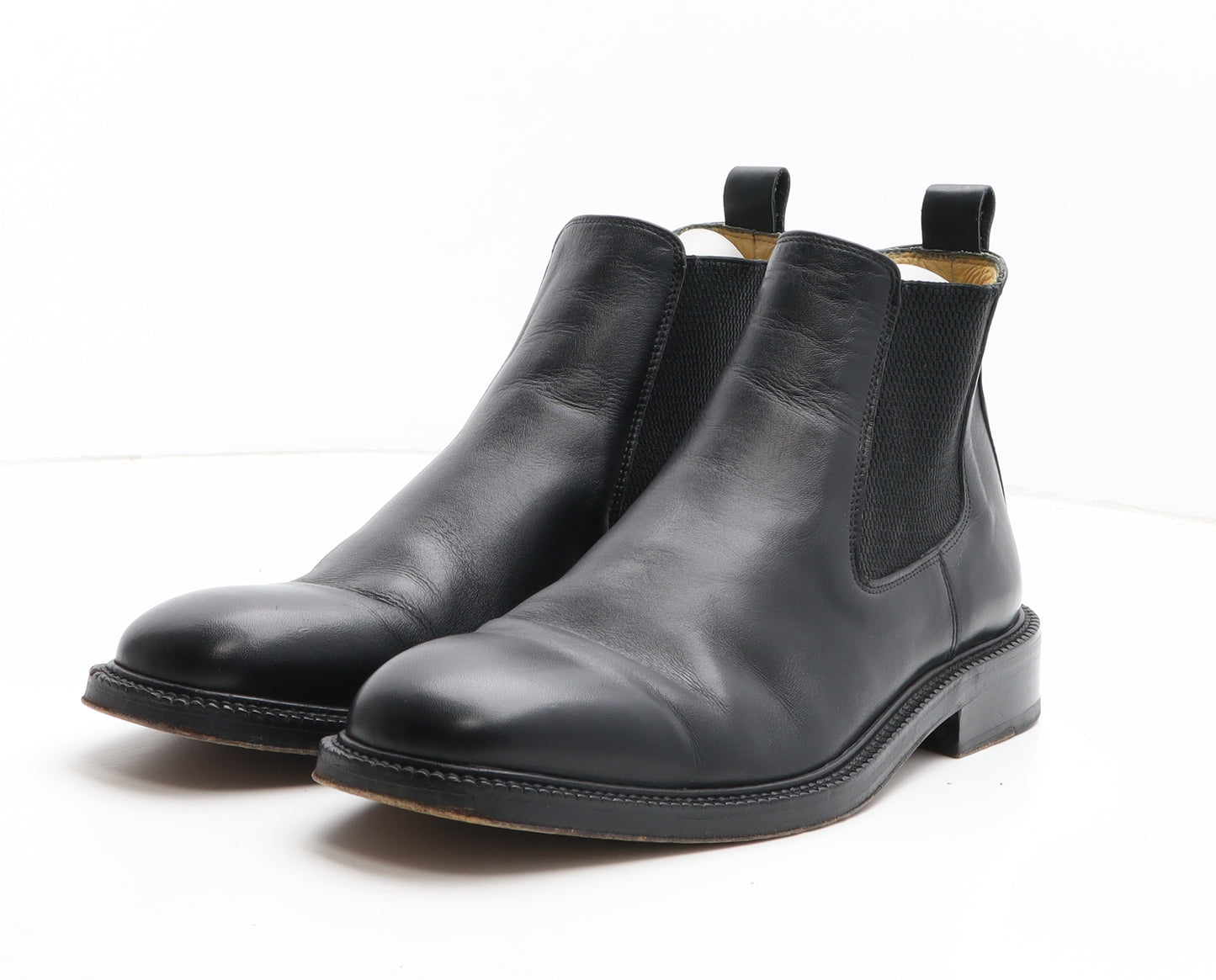 Racing Green Mens Black Leather Chelsea Boot UK 8