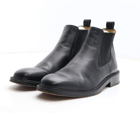Racing Green Mens Black Leather Chelsea Boot UK 8