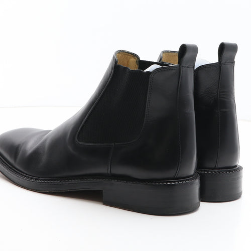 Racing Green Mens Black Leather Chelsea Boot UK 8