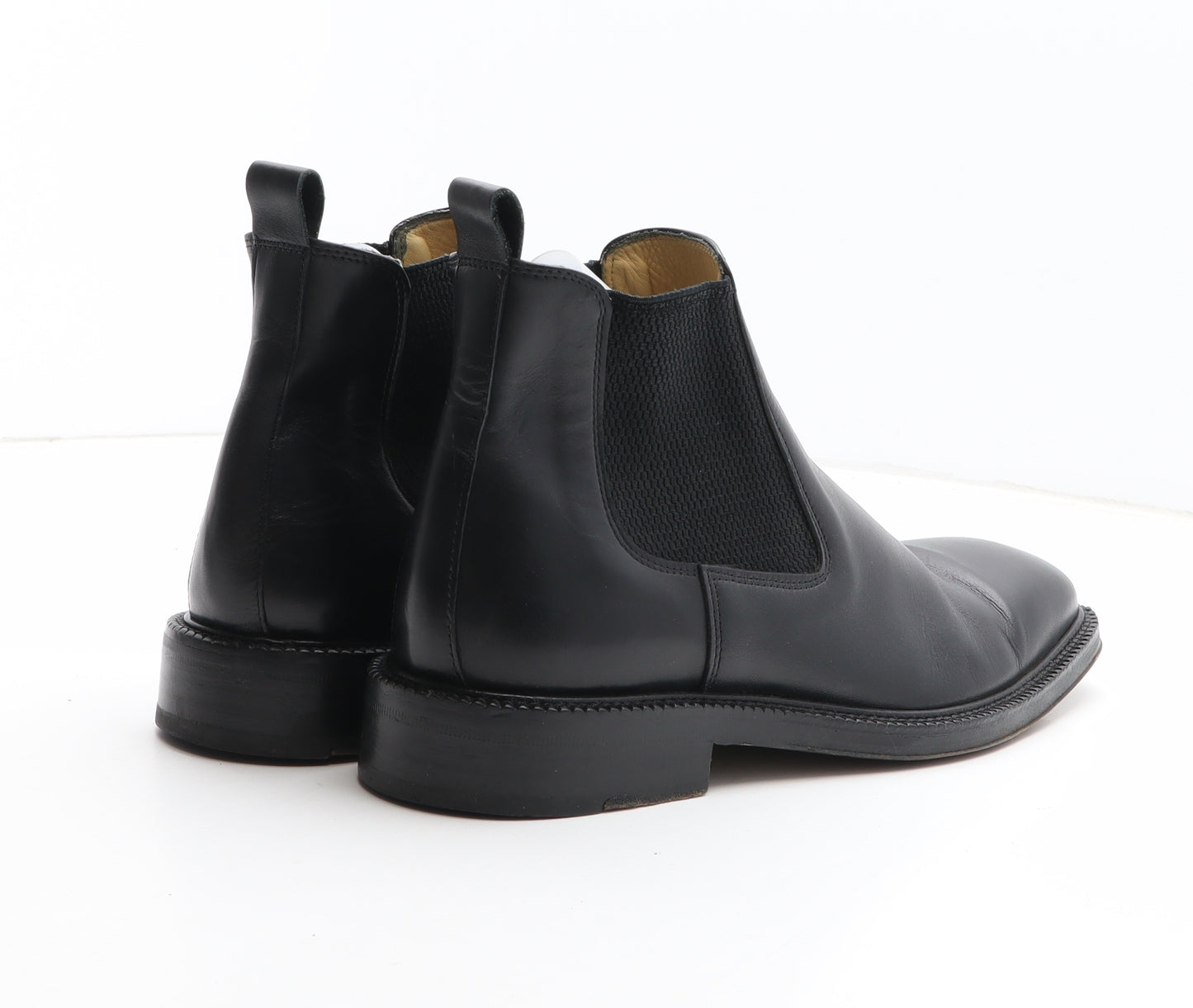 Racing Green Mens Black Leather Chelsea Boot UK 8