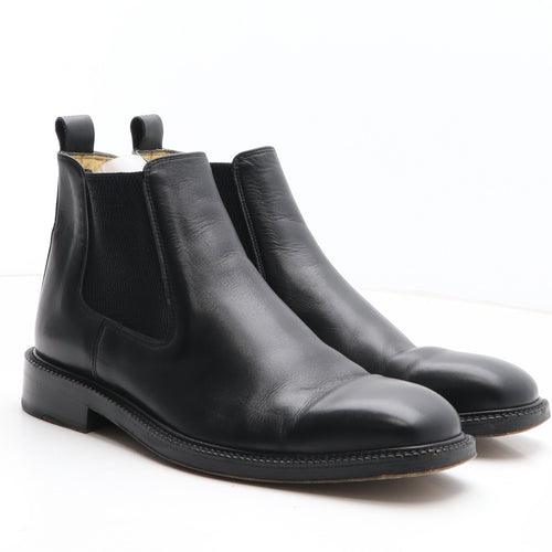 Racing Green Mens Black Leather Chelsea Boot UK 8