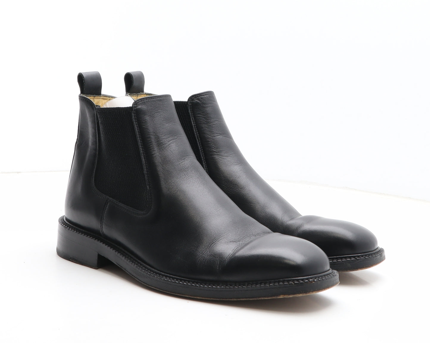 Racing Green Mens Black Leather Chelsea Boot UK 8