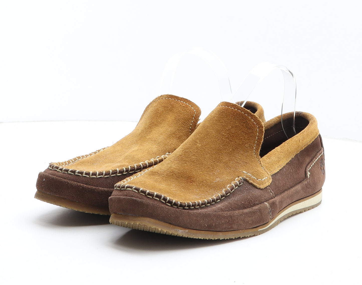 Preworn Mens Brown Colourblock Leather Loafer Casual UK 9