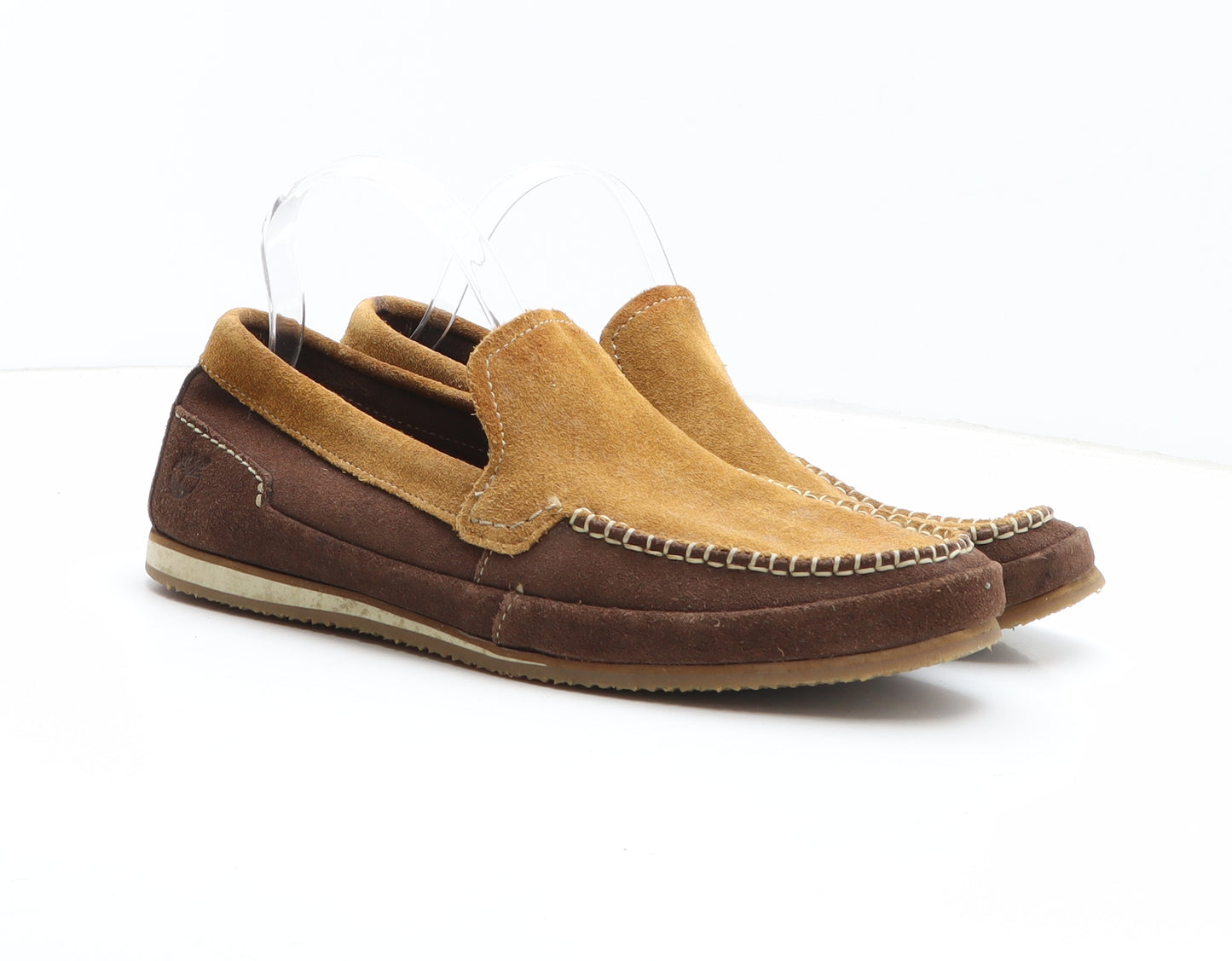 Preworn Mens Brown Colourblock Leather Loafer Casual UK 9