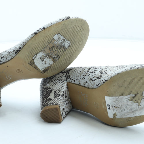 Marks and Spencer Womens Grey Animal Print Leather Court Heel UK - Snake Pattern