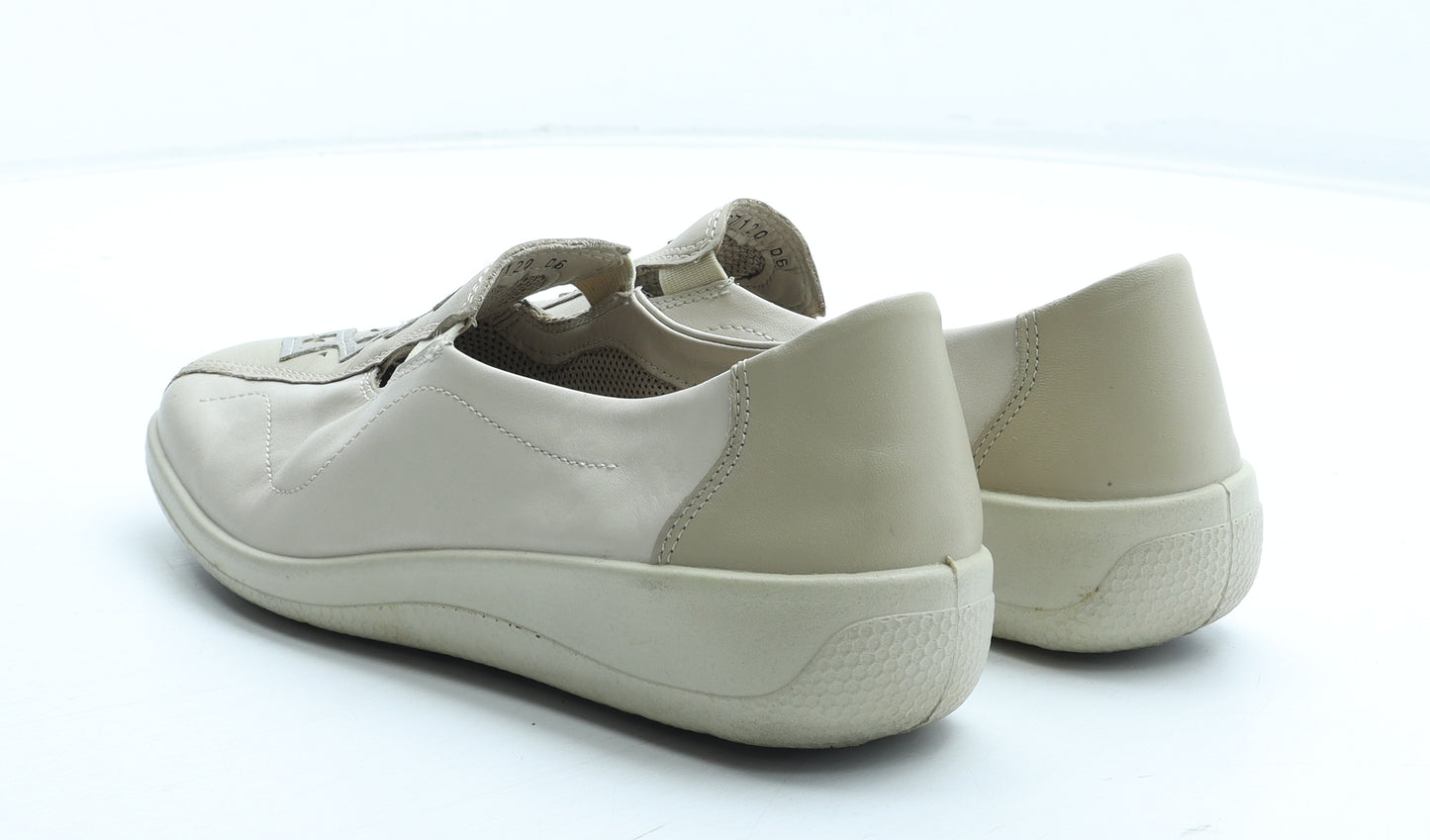Hotter Womens Beige Leather Slip On Casual UK