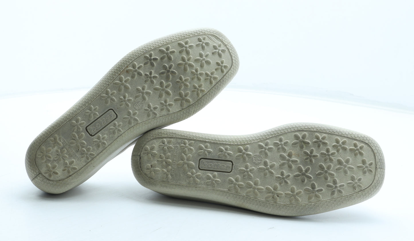 Hotter Womens Beige Leather Slip On Casual UK