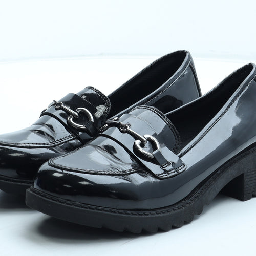 George Womens Black Polyurethane Loafer Casual UK