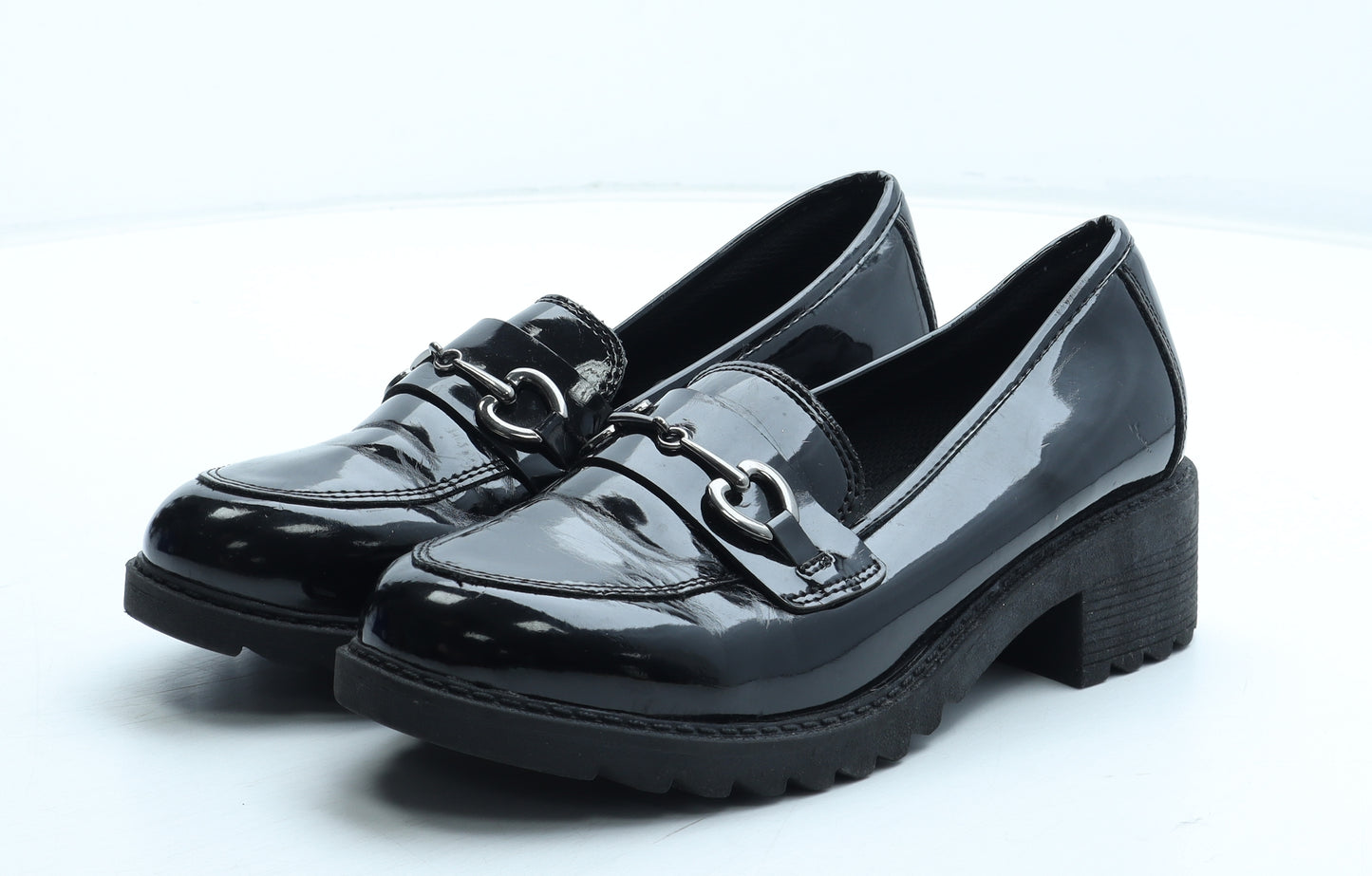 George Womens Black Polyurethane Loafer Casual UK