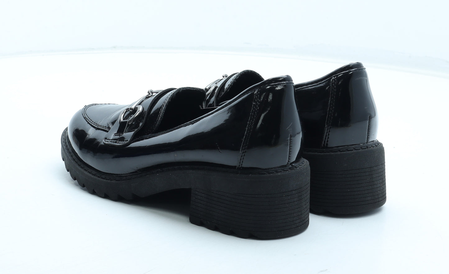 George Womens Black Polyurethane Loafer Casual UK