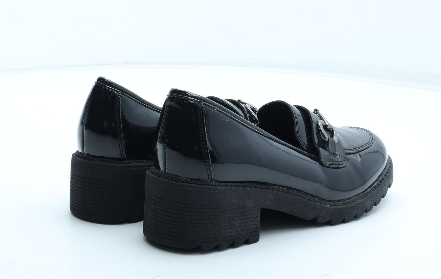 George Womens Black Polyurethane Loafer Casual UK