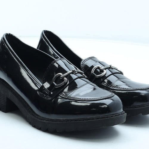 George Womens Black Polyurethane Loafer Casual UK