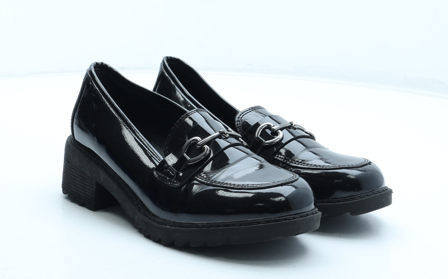 George Womens Black Polyurethane Loafer Casual UK