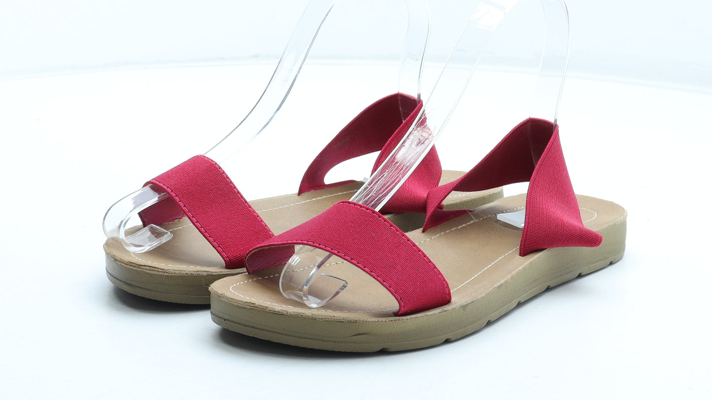 George Womens Pink Polyester Slip On Sandal UK