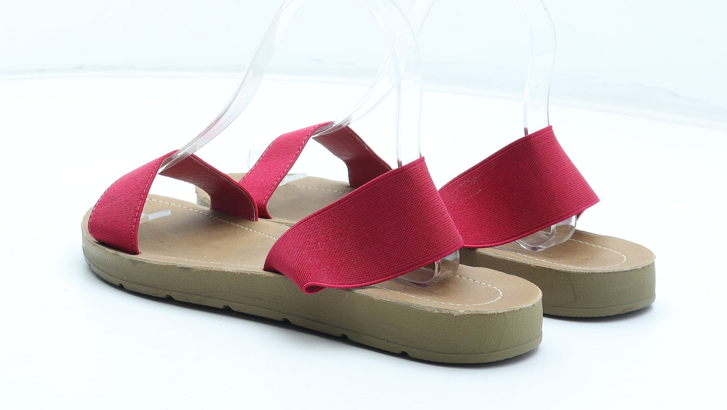 George Womens Pink Polyester Slip On Sandal UK