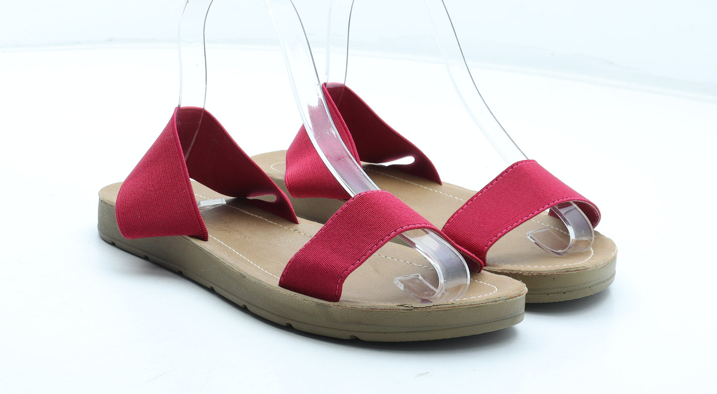 George Womens Pink Polyester Slip On Sandal UK