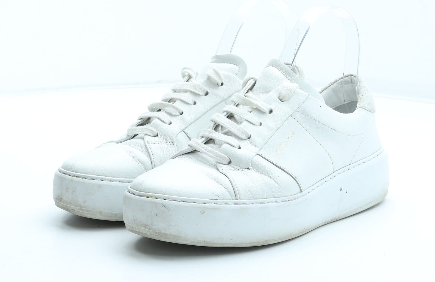 Jigsaw Womens White Polyurethane Trainer UK