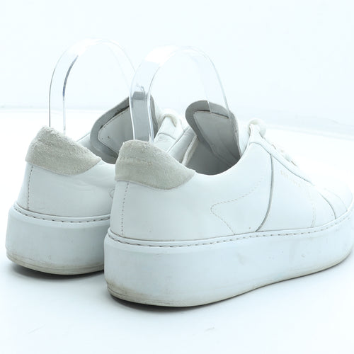 Jigsaw Womens White Polyurethane Trainer UK