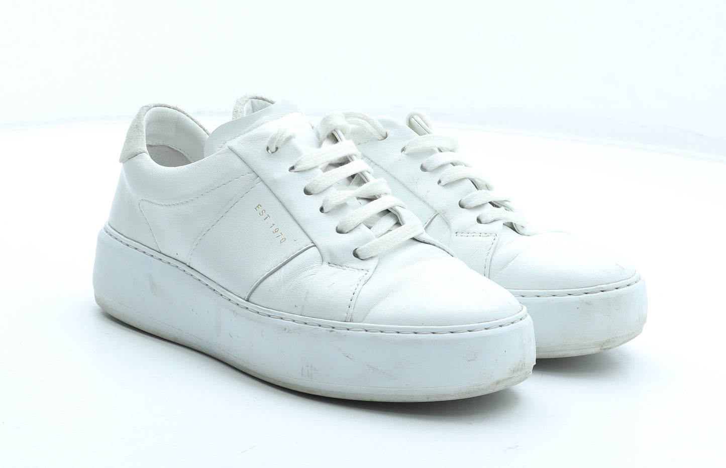 Jigsaw Womens White Polyurethane Trainer UK