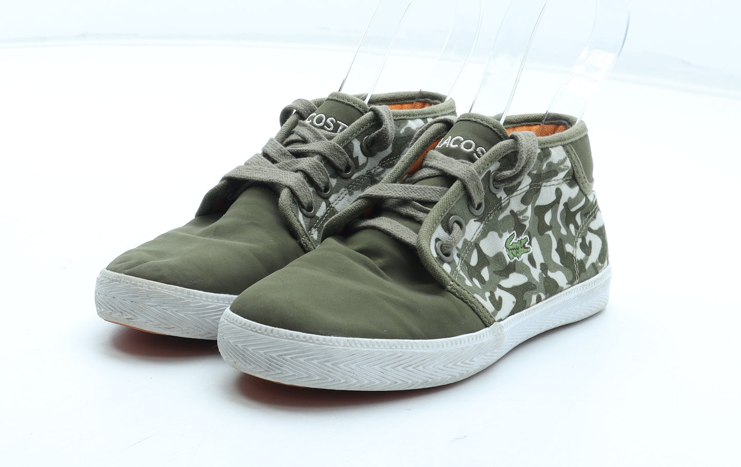 Lacoste Boys Green Camouflage Polyester Trainer UK 11 28