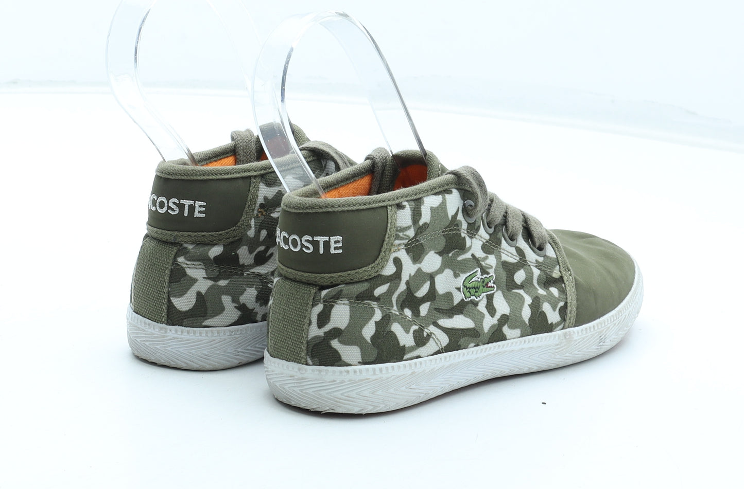 Lacoste Boys Green Camouflage Polyester Trainer UK 11 28