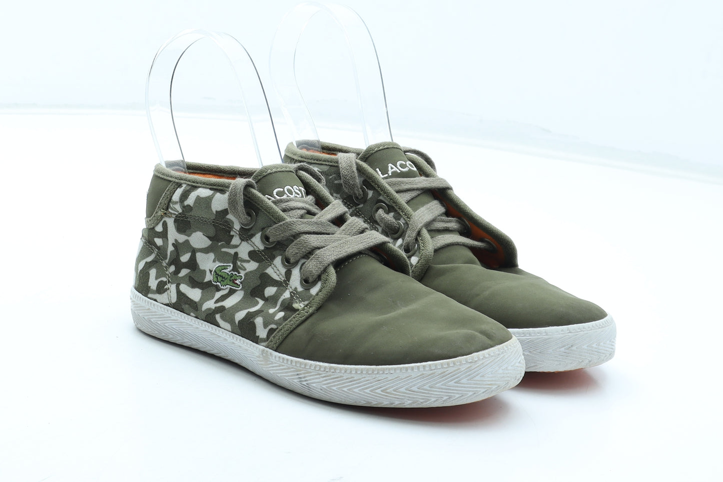 Lacoste Boys Green Camouflage Polyester Trainer UK 11 28
