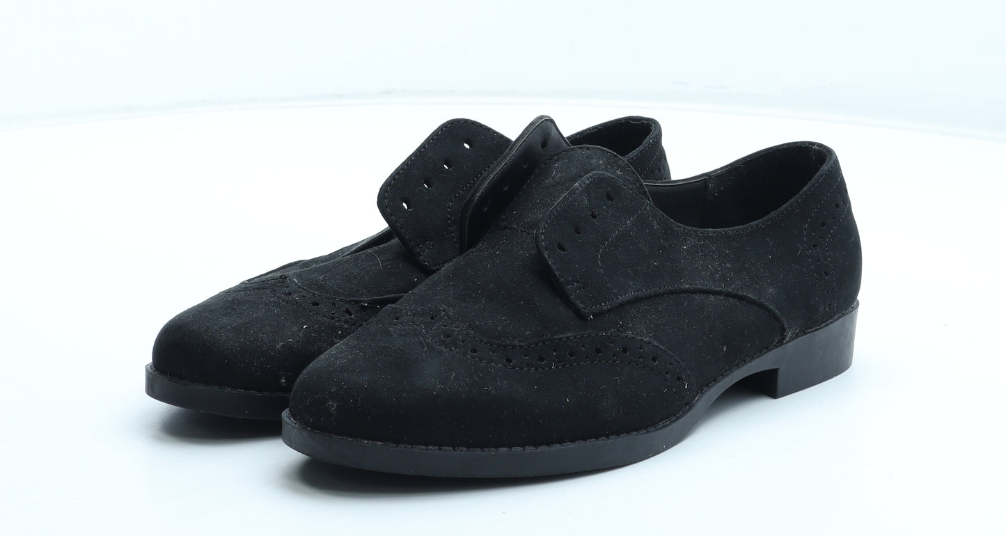 Primark Womens Black Leather Oxford Casual UK