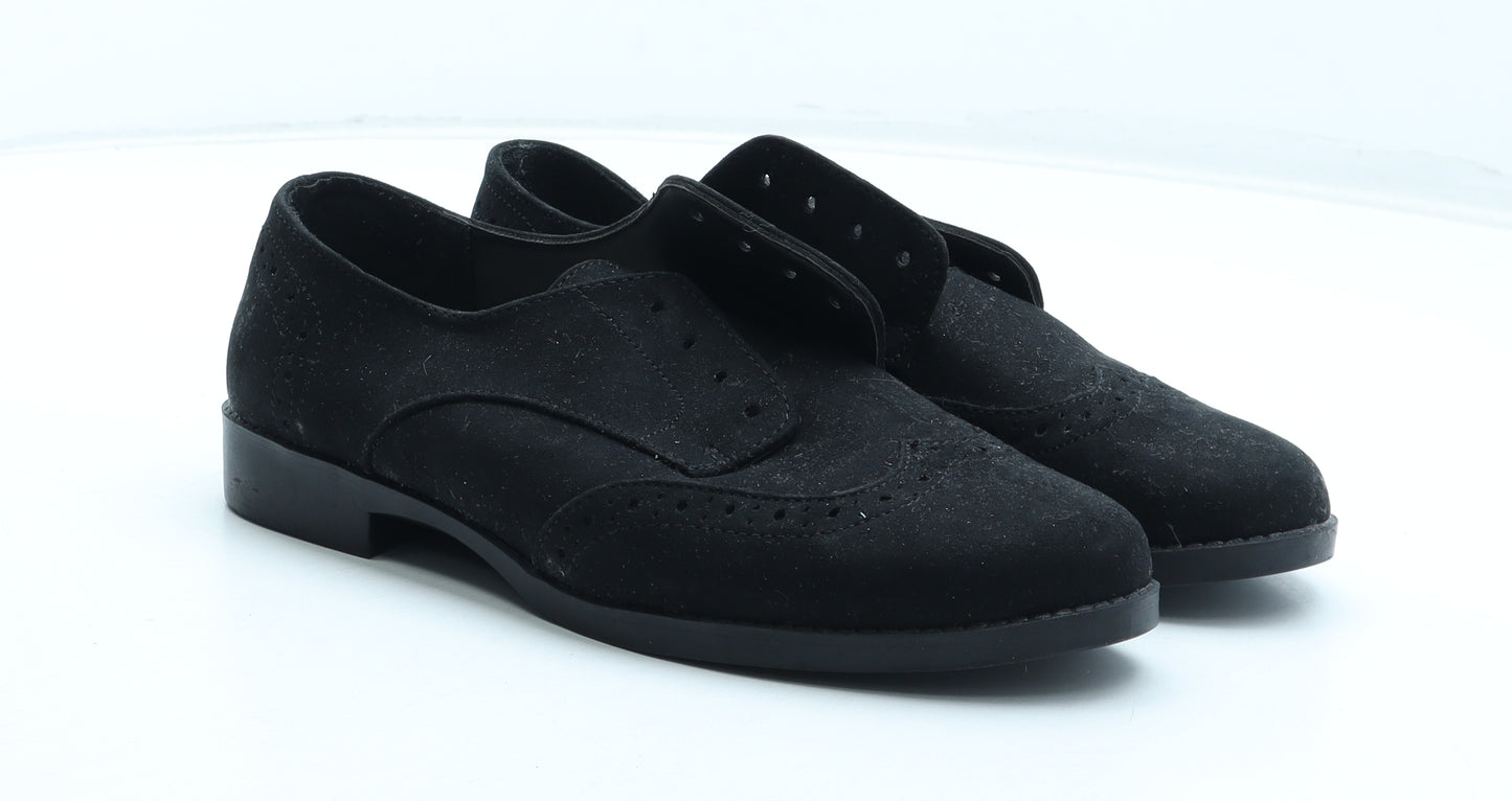 Primark Womens Black Leather Oxford Casual UK